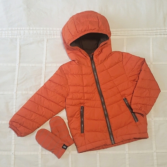 💙 TAG - Bright Orange Lightweight Puffer Jacket - Size 2T - Picture 1 of 8